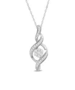 Diamond Twist Pendant Necklace