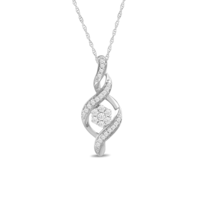 Diamond Twist Pendant Necklace