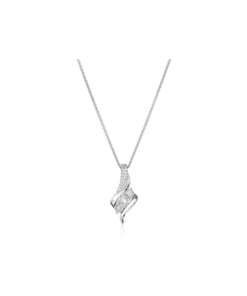 Diamond 3 Stone Pendant Necklace