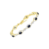 RYLOS Women's 925 Yellow Gold Plated Silver Tennis Bracelet