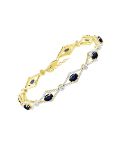 RYLOS Women's 925 Yellow Gold Plated Silver Tennis Bracelet