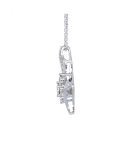 Diamond 3 Stone Pendant Necklace