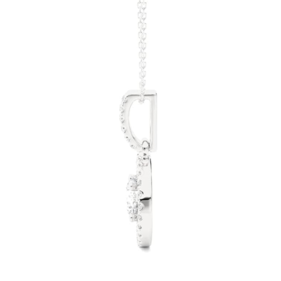 High-Quality Diamond Double Halo Pendant Necklace