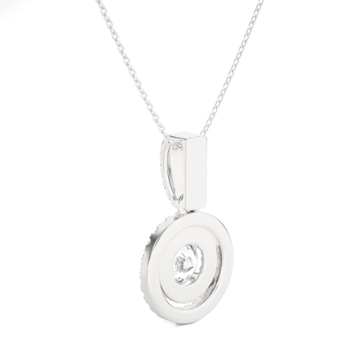 High-Quality Diamond Double Halo Pendant Necklace