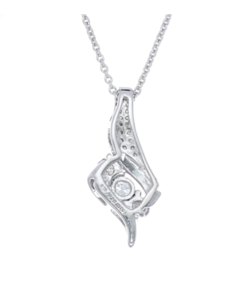 Diamond 3 Stone Pendant Necklace