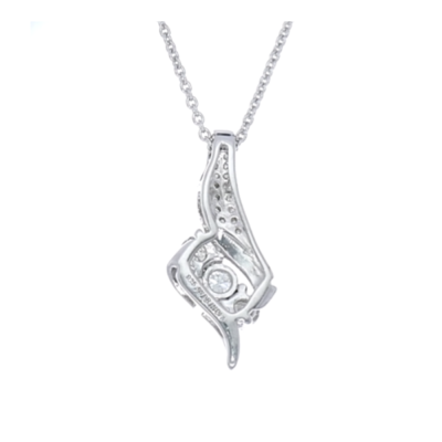 Diamond 3 Stone Pendant Necklace