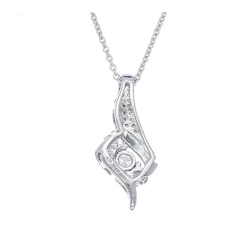 Diamond 3 Stone Pendant Necklace