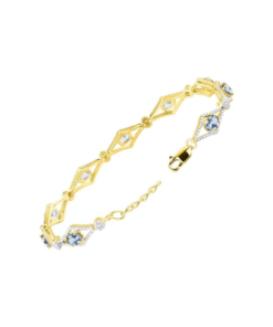 RYLOS Women's 925 Yellow Gold Plated Silver Tennis Bracelet